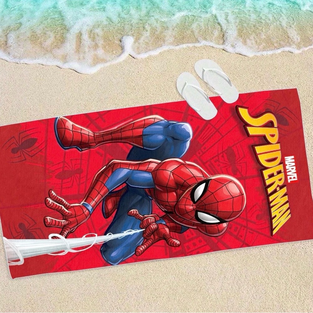 Marvel Spider-Man Beach Towel 27.5 x 55 Inches Kids Pool Bath Towel Red - Picture 2 of 8